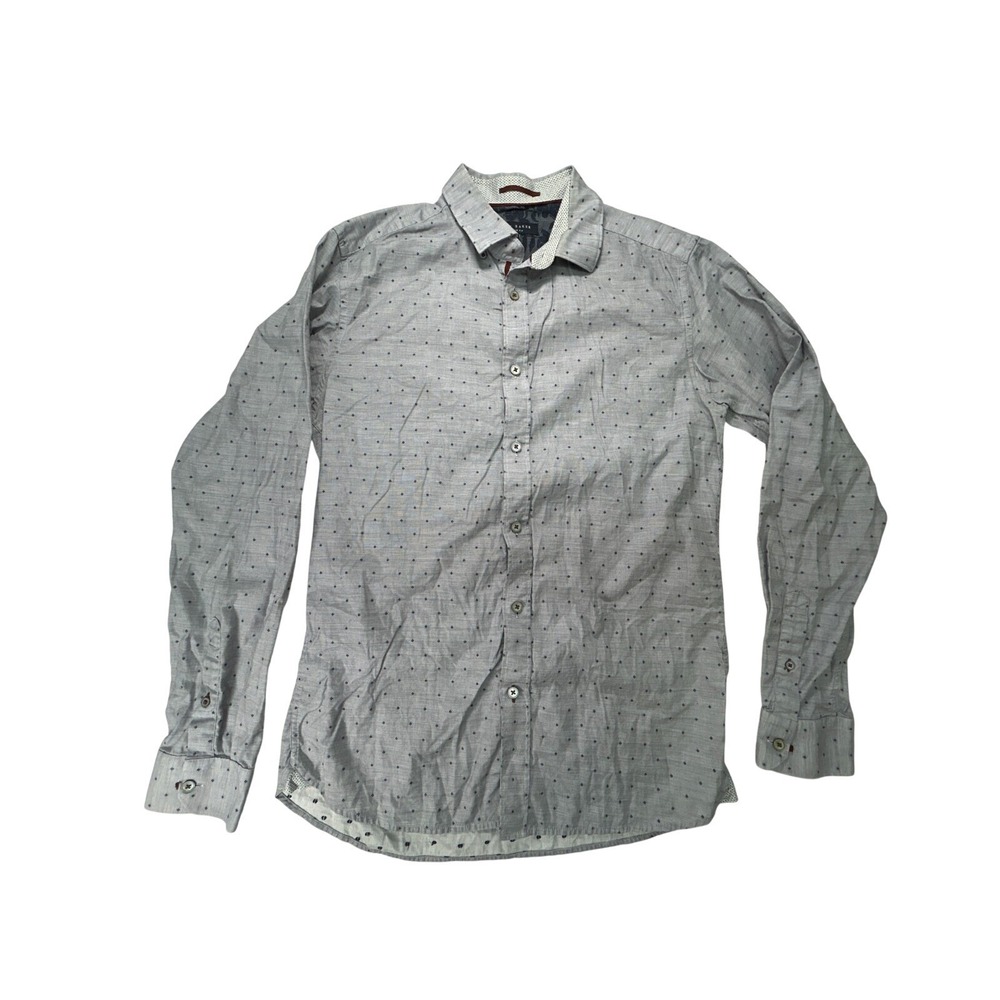 Ted Baker shirt Men's size 3 gray button-down long-sleeve